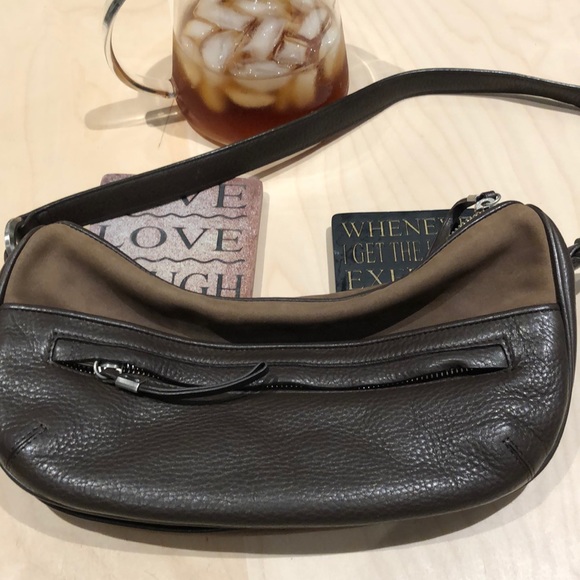 Ellen Tracy small purse; genuine leather ; brown leather and suede ; - Picture 1 of 3